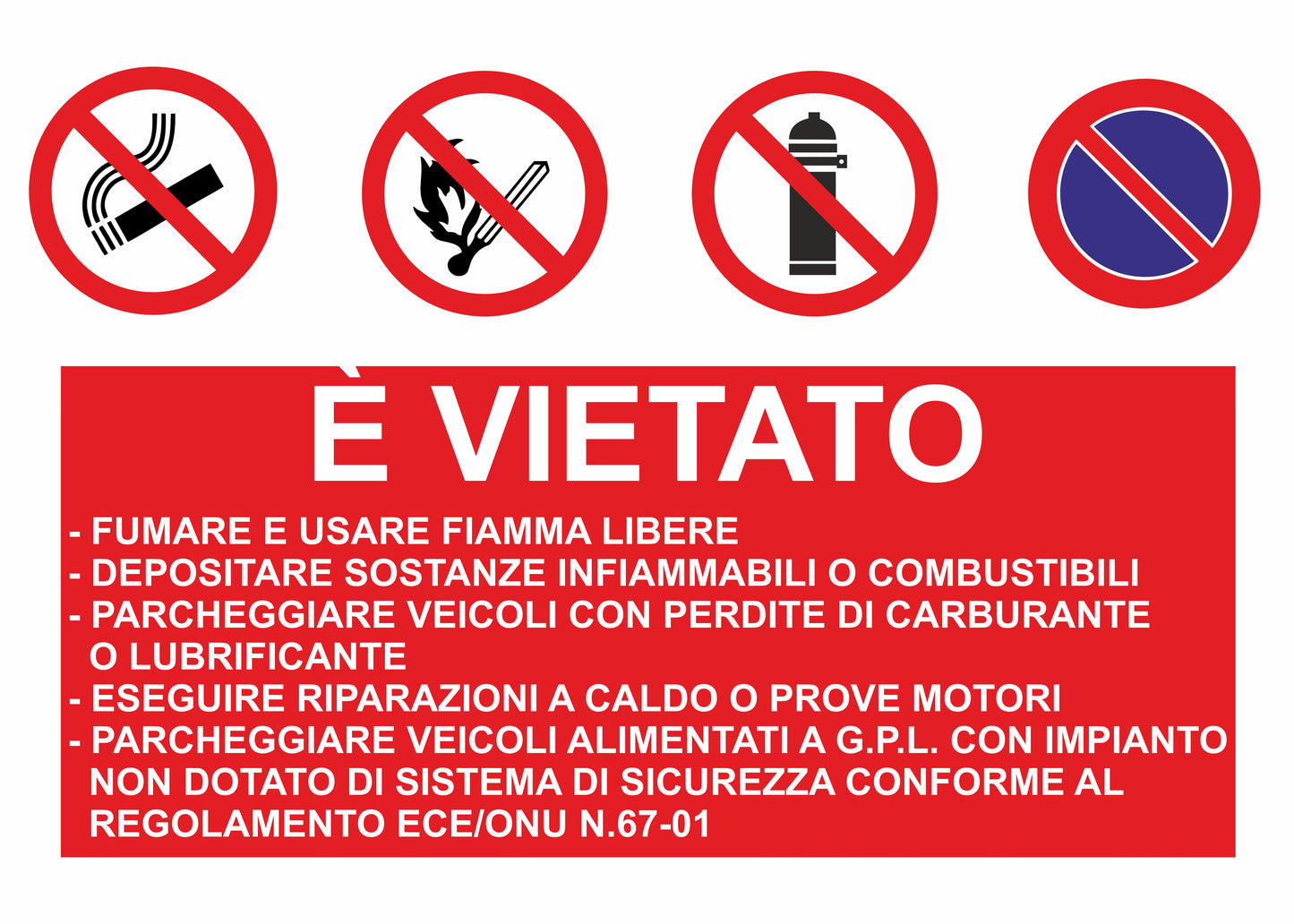 GLOBAL CARTELLO SEGNALETICO - Autorimessa veicoli gpl - Adesivo Extra Resistente, Pannello in Forex, Pannello In Alluminio
