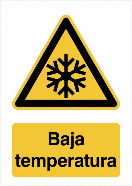 GLOBAL CARTELLO SEGNALETICO - Bajas temperaturas - Adesivo Extra Resistente, Pannello in Forex, Pannello In Alluminio