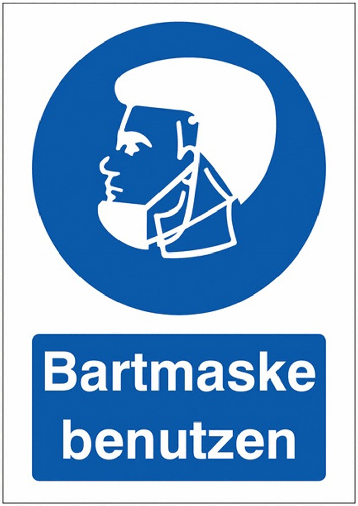 GLOBAL CARTELLO SEGNALETICO - Bartmaske benutzen - Adesivo Extra Resistente, Pannello in Forex, Pannello In Alluminio