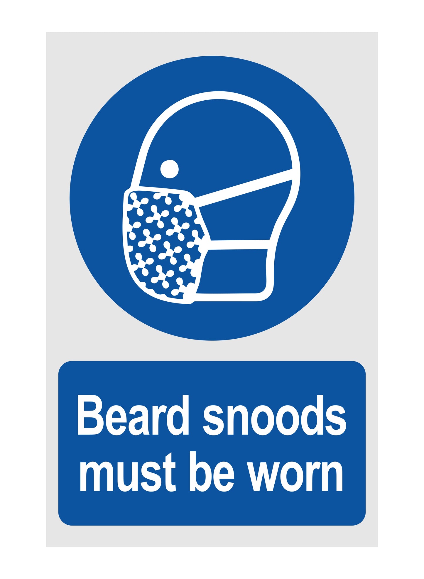 GLOBAL CARTELLO SEGNALETICO - Beard Snoods Must Be Worn- Adesivo Extra Resistente, Pannello in Forex, Pannello In Alluminio