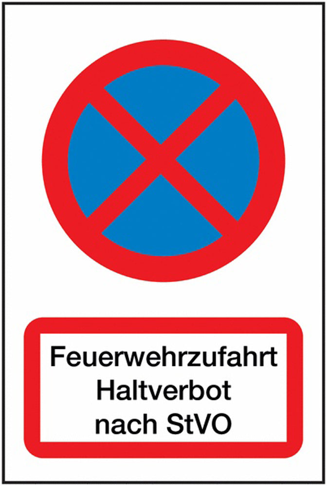 GLOBAL CARTELLO SEGNALETICO - Brandschutz-Parkverbots-Kombi - Adesivo Extra Resistente, Pannello in Forex, Pannello In Alluminio