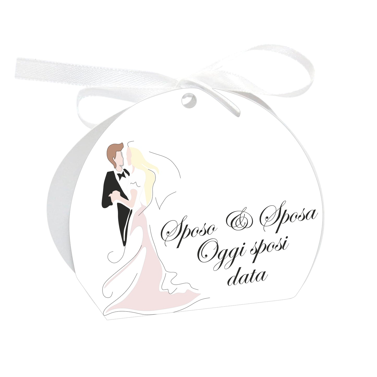 GLOBAL Scatole Portaconfetti per Matrimonio Personalizzate - OGGI SPOSI MOD 5 - Scatoline Bomboniere matrimonio con nastrino personalizzato MADE IN ITALY