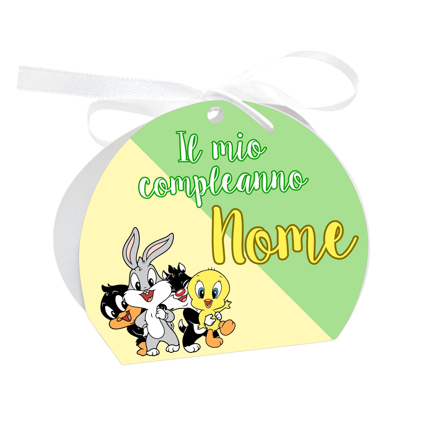 GLOBAL Scatole Portaconfetti per Compleanno Personalizzate - BABY LOONEY TUNES - Scatoline Bomboniere compleanno con nastrino personalizzato MADE IN ITALY
