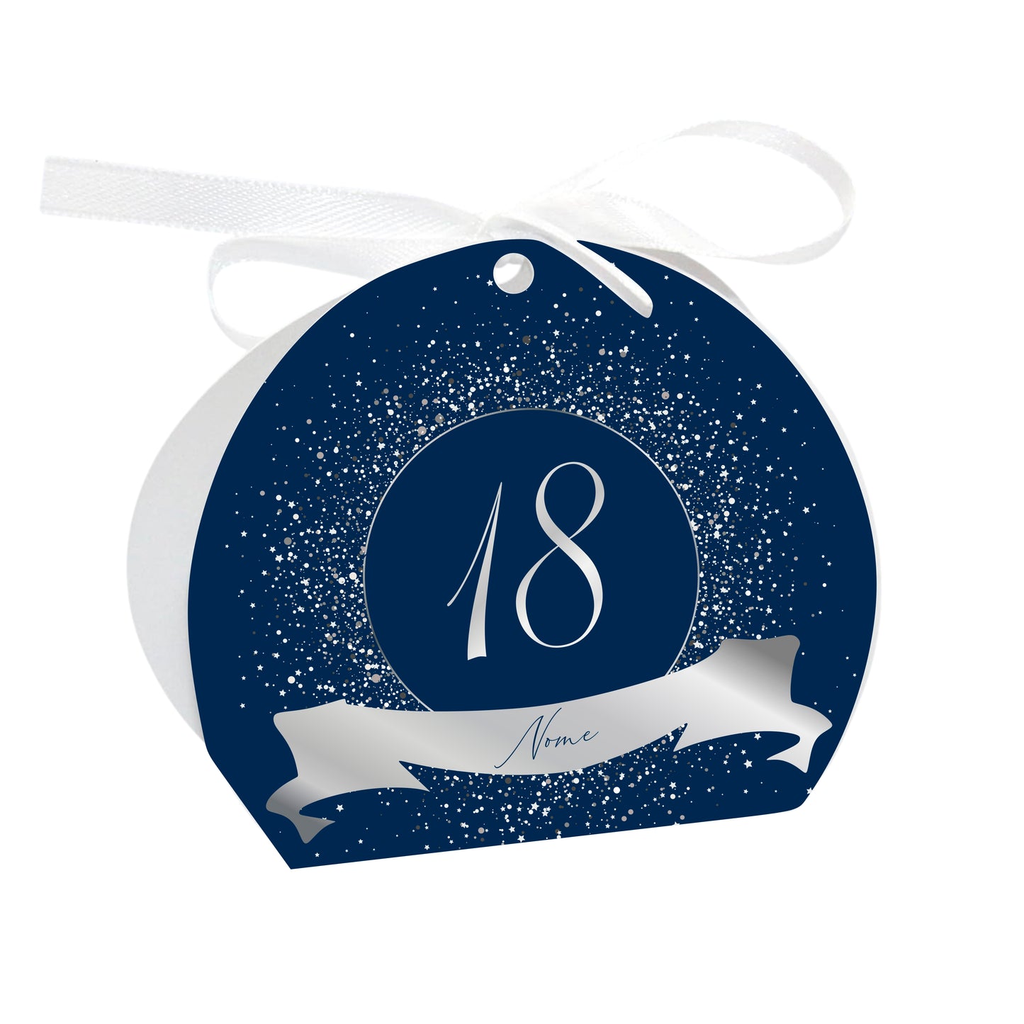 GLOBAL Scatole Portaconfetti per Compleanno Personalizzate - 18 ANNI BLU - Scatoline Bomboniere compleanno con nastrino personalizzato MADE IN ITALY