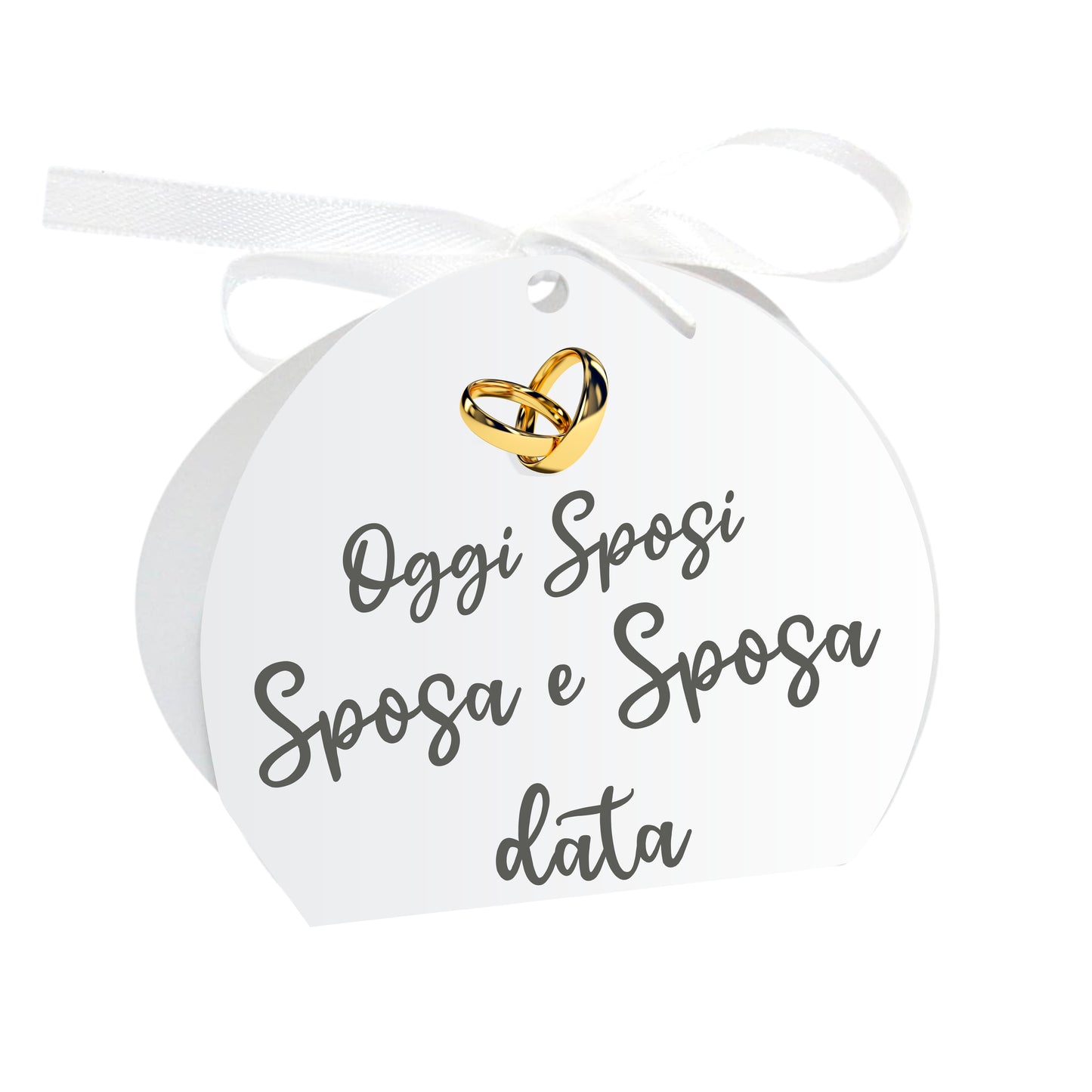 GLOBAL Scatole Portaconfetti per Matrimonio Personalizzate - OGGI SPOSI MOD 4 - Scatoline Bomboniere matrimonio con nastrino personalizzato MADE IN ITALY
