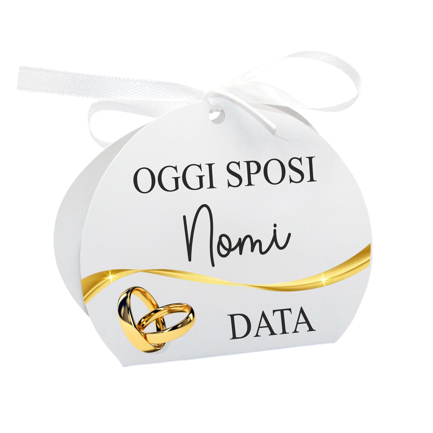 GLOBAL Scatole Portaconfetti per Matrimonio Personalizzate - OGGI SPOSI - Scatoline Bomboniere matrimonio con nastrino personalizzato MADE IN ITALY