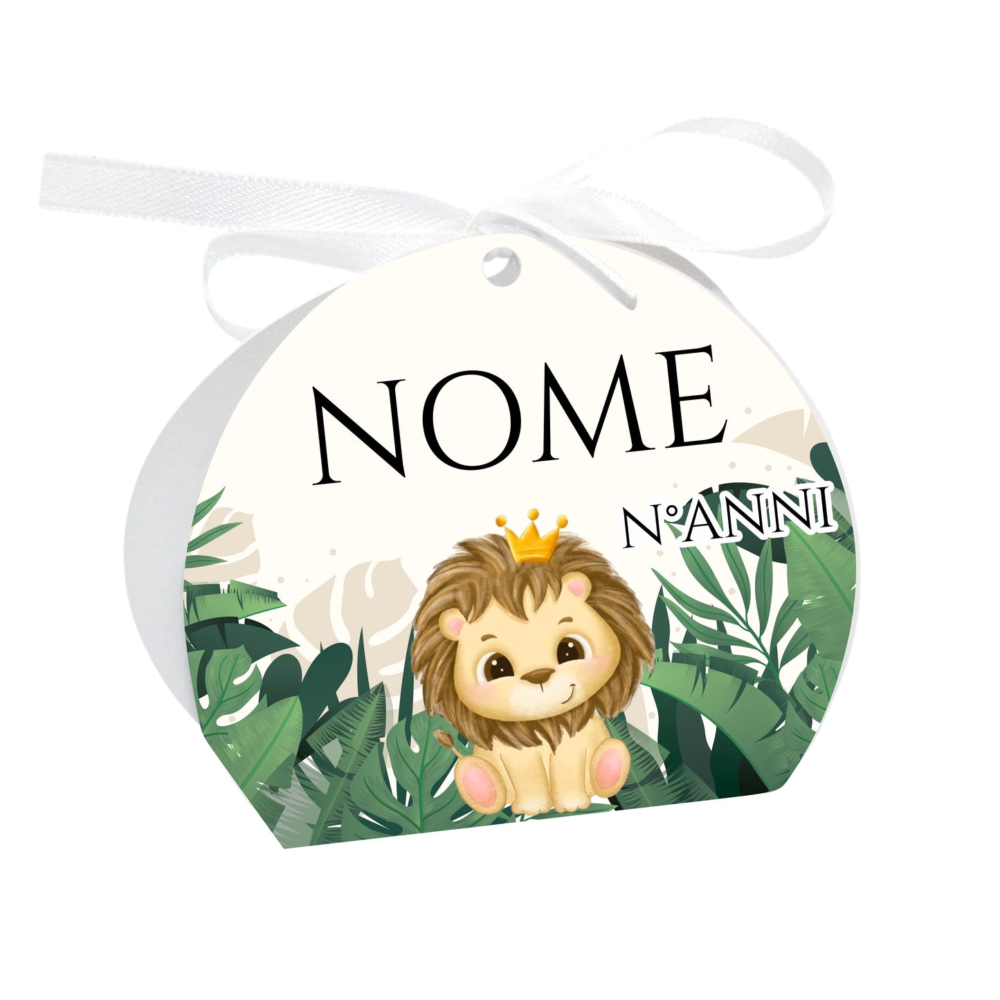 GLOBAL Scatole Portaconfetti per Compleanno Personalizzate - LEONE - Scatoline Bomboniere compleanno con nastrino personalizzato MADE IN ITALY