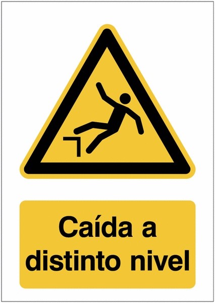 GLOBAL CARTELLO SEGNALETICO - Caída a distinto nivel - Adesivo Extra Resistente, Pannello in Forex, Pannello In Alluminio