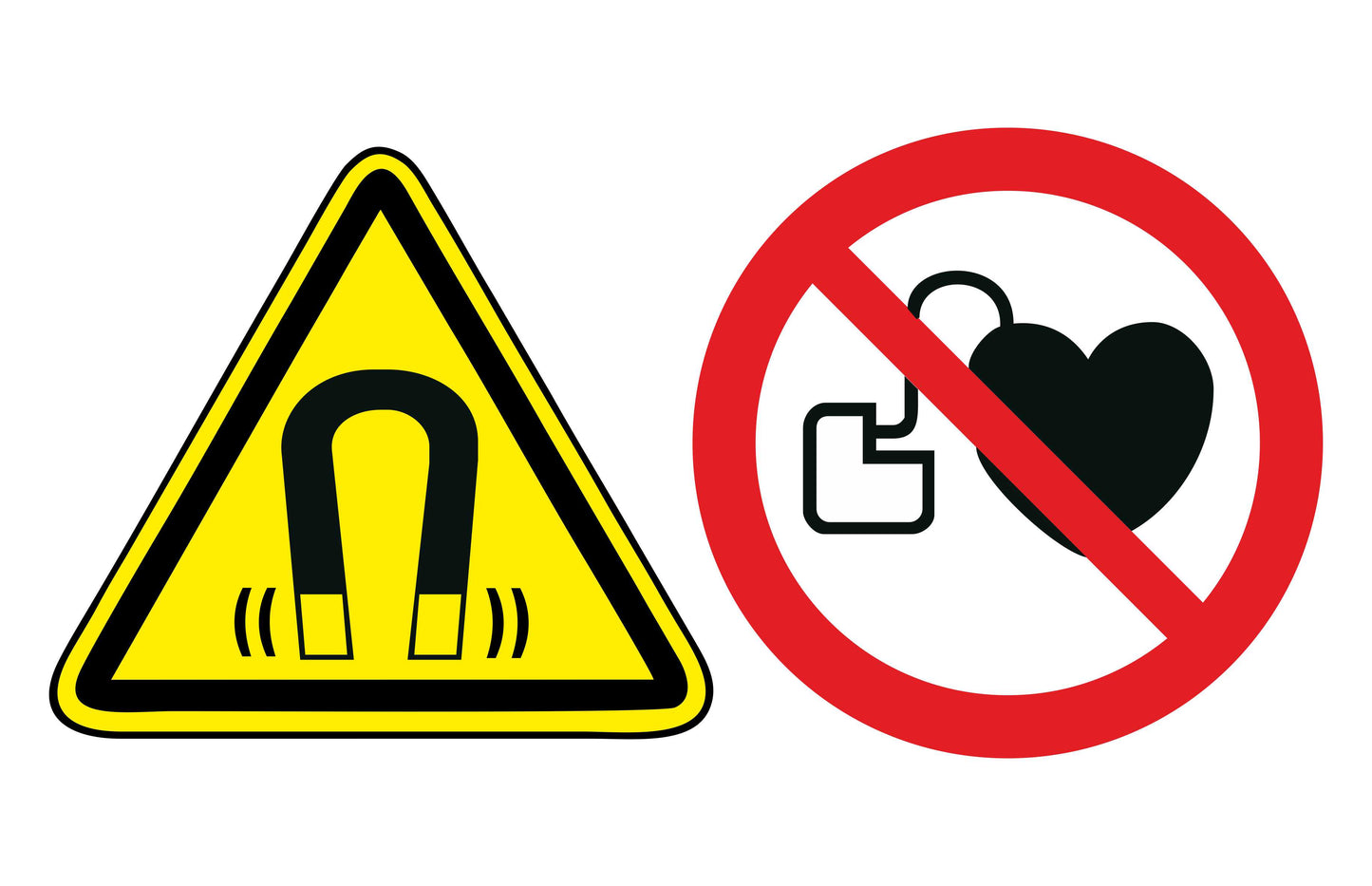 GLOBAL CARTELLO SEGNALETICO - Campo magnetico divieto portatori pacemaker - Adesivo Extra Resistente, Pannello in Forex, Pannello In Alluminio