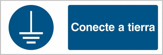 GLOBAL CARTELLO SEGNALETICO UNI - Conecte a tierra - Adesivo Extra Resistente, Pannello in Forex, Pannello In Alluminio