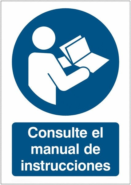 GLOBAL CARTELLO SEGNALETICO - Consultar el manual o libro de instrucciones - Adesivo Extra Resistente, Pannello in Forex, Pannello In Alluminio