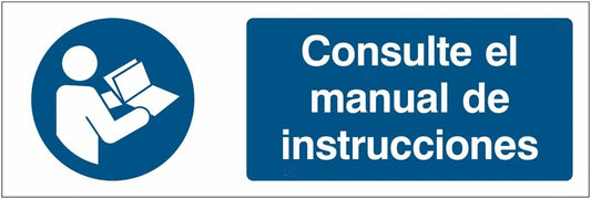 GLOBAL CARTELLO SEGNALETICO UNI - Consulte el manual de instrucciones - Adesivo Extra Resistente, Pannello in Forex, Pannello In Alluminio