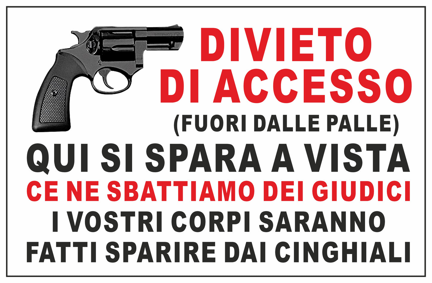 GLOBAL CARTELLO SEGNALETICO - DIVIETO DI ACCESSO QUI SI SPARA A VISTA - Adesivo Extra Resistente, Pannello in Forex, Pannello In Alluminio