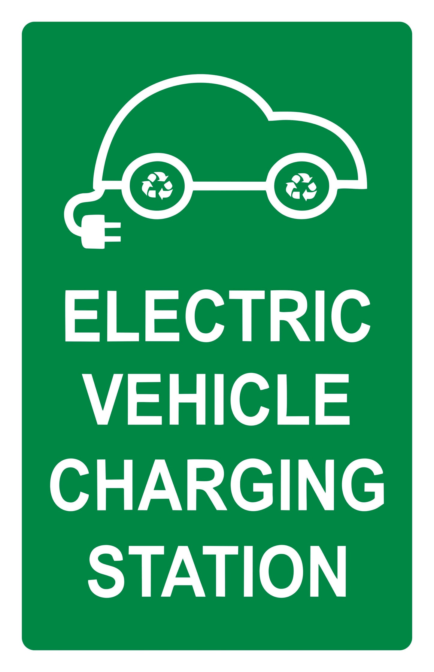 GLOBAL CARTELLO SEGNALETICO - electric vehicle charging station - Adesivo Extra Resistente, Pannello in Forex, Pannello In Alluminio