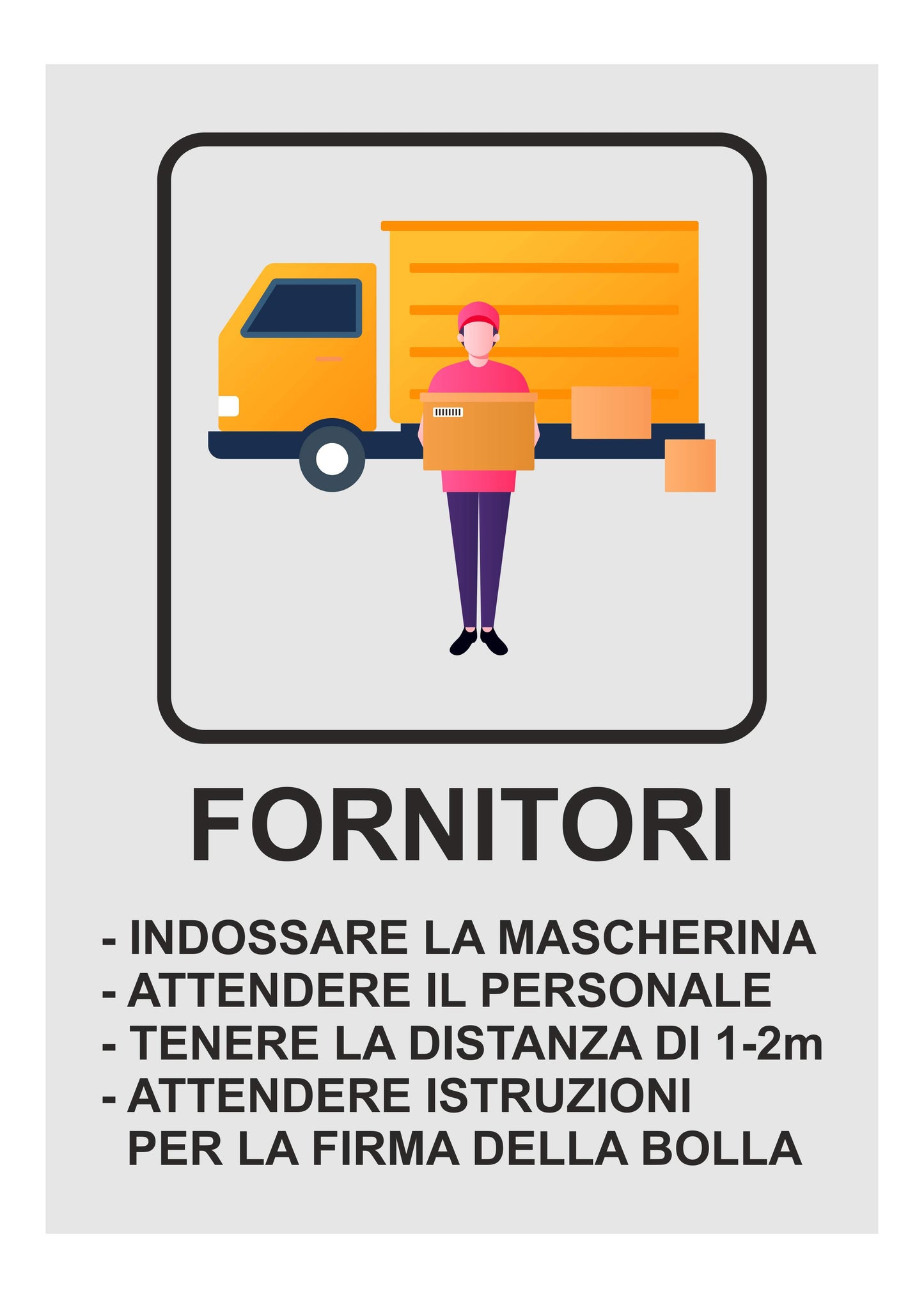 GLOBAL CARTELLO SEGNALETICO - FORNITORI - Adesivo Extra Resistente, Pannello in Forex, Pannello In Alluminio