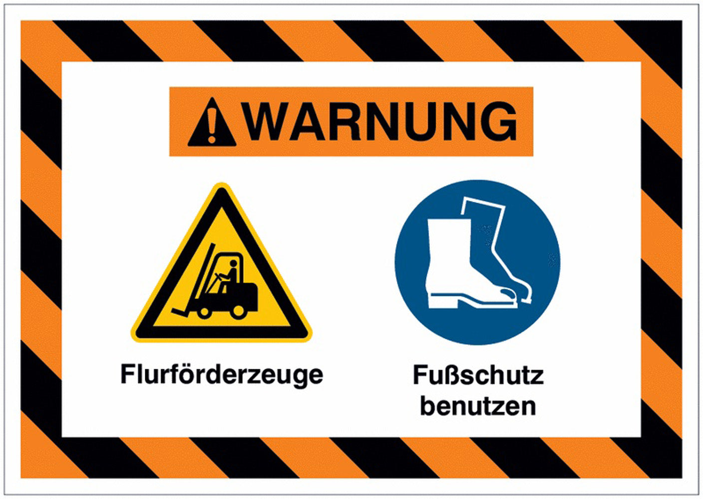 GLOBAL CARTELLO SEGNALETICO - Flurförderzeuge Fußschutz benutzen - Adesivo Extra Resistente, Pannello in Forex, Pannello In Alluminio
