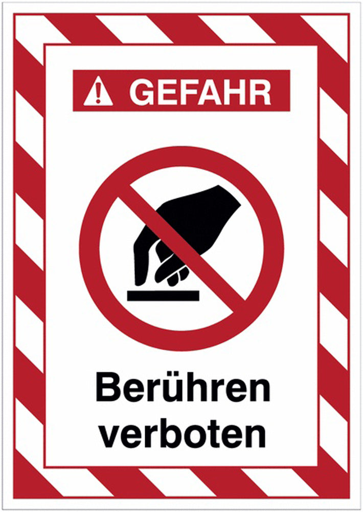 GLOBAL CARTELLO SEGNALETICO - GEFAHR Berühren verboten - Adesivo Extra Resistente, Pannello in Forex, Pannello In Alluminio