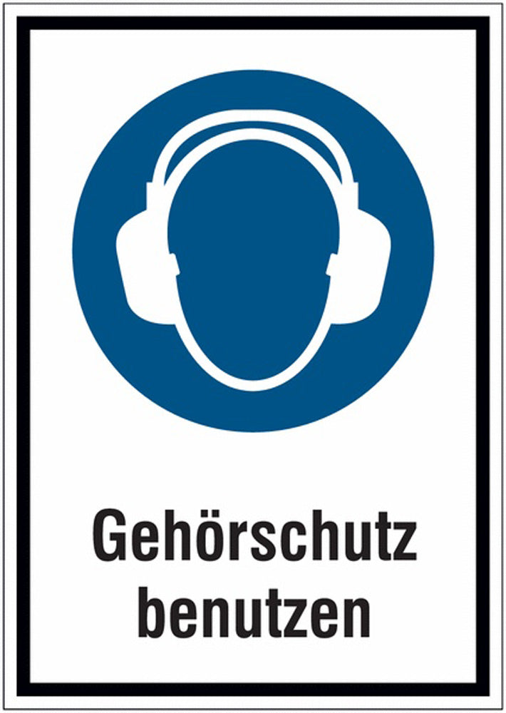 GLOBAL CARTELLO SEGNALETICO - Gehörschutz benutzen - Adesivo Extra Resistente, Pannello in Forex, Pannello In Alluminio