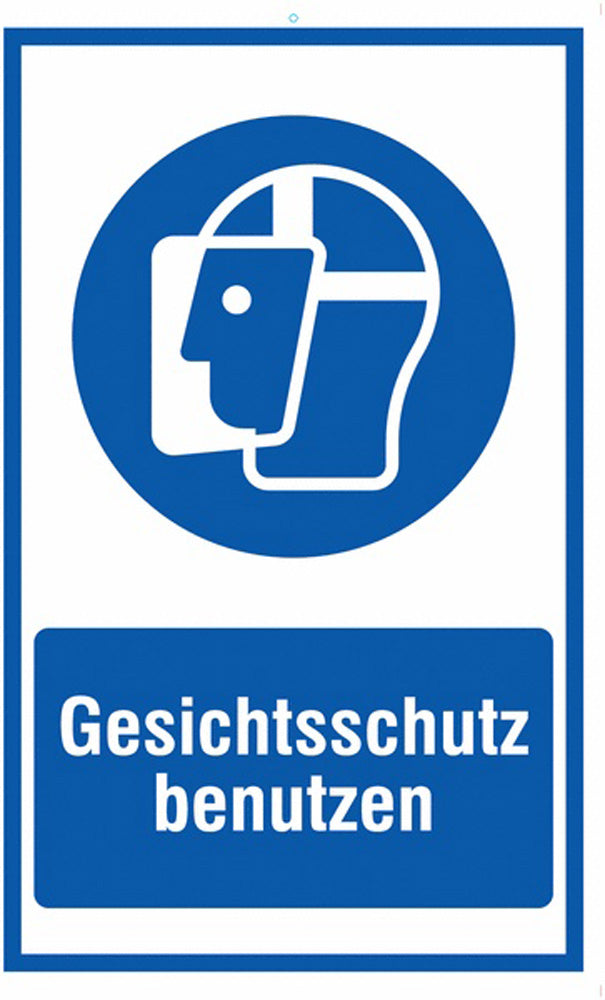 GLOBAL CARTELLO SEGNALETICO - Gesichtsschutz benutzen - Adesivo Extra Resistente, Pannello in Forex, Pannello In Alluminio