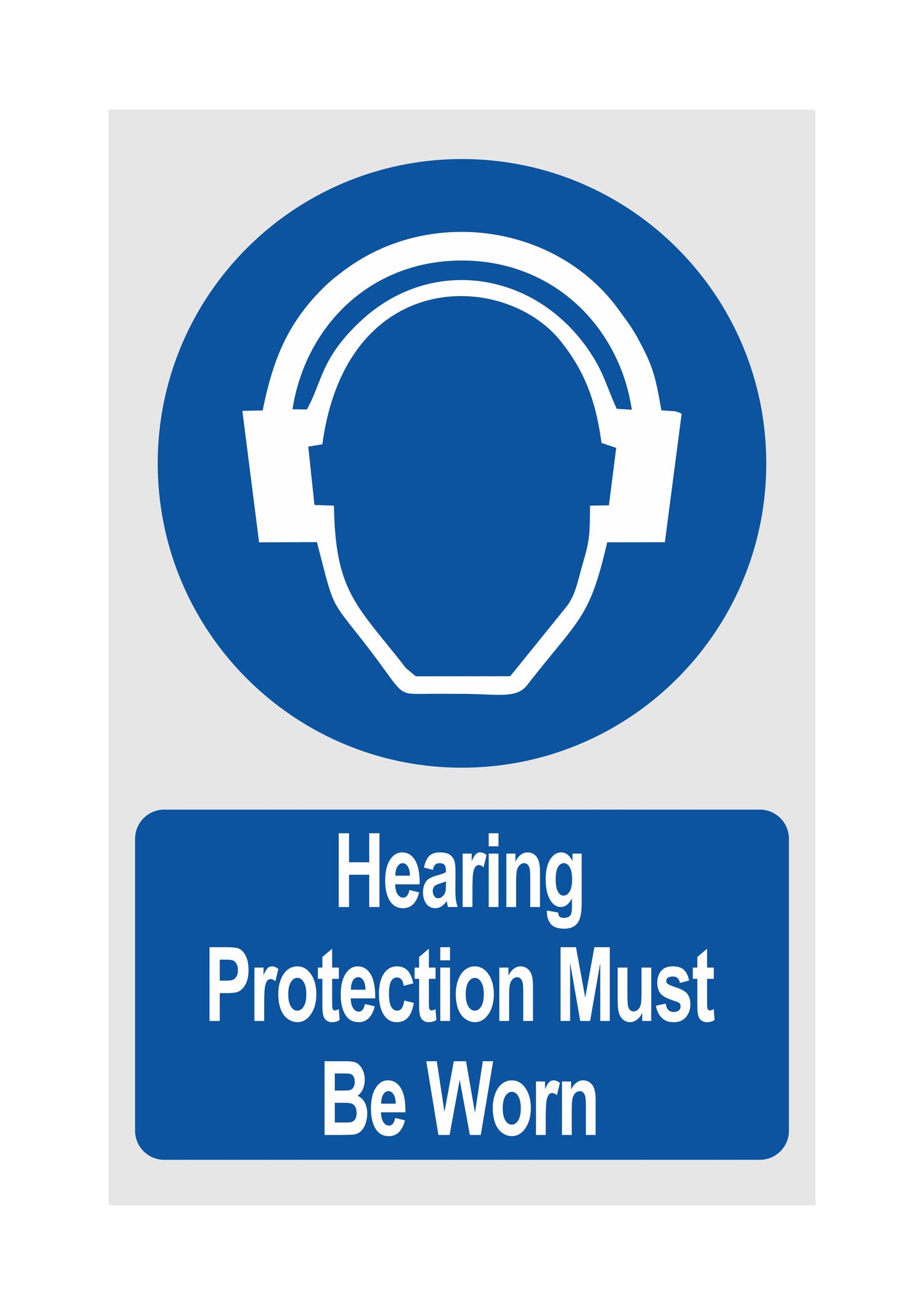 GLOBAL CARTELLO SEGNALETICO - Hearing Protection Must Be Worn - Adesivo Extra Resistente, Pannello in Forex, Pannello In Alluminio