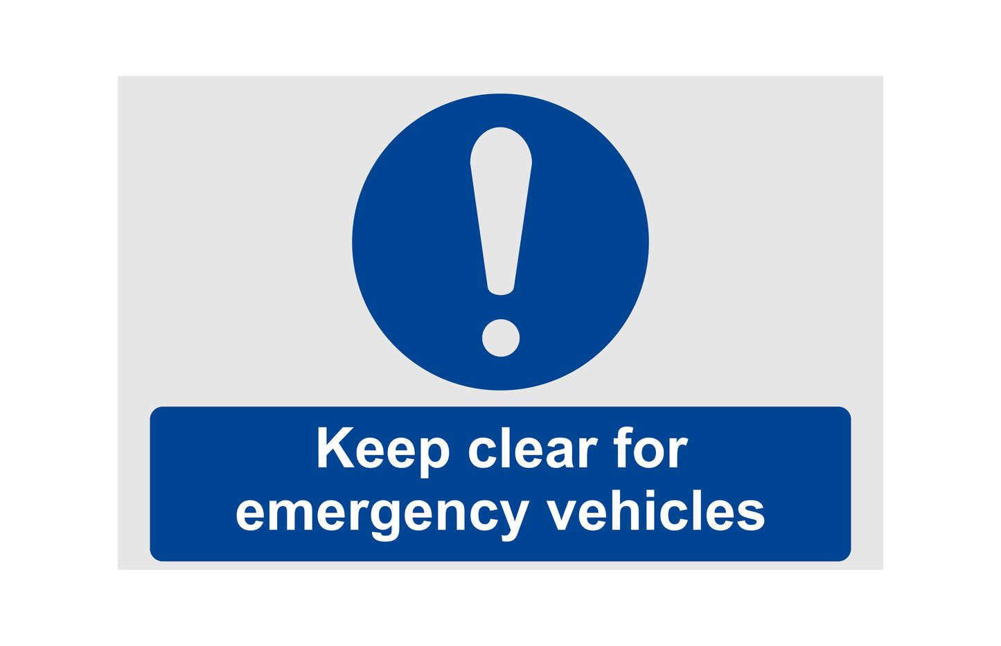GLOBAL CARTELLO SEGNALETICO - Keep Clear For Emergency Vehicles - Adesivo Extra Resistente, Pannello in Forex, Pannello In Alluminio