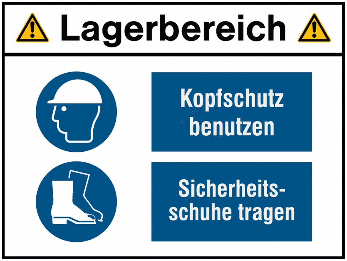 GLOBAL CARTELLO SEGNALETICO - Kopfschutz benutzen-Sicherheitsschuhe tragen - Adesivo Extra Resistente, Pannello in Forex, Pannello In Alluminio