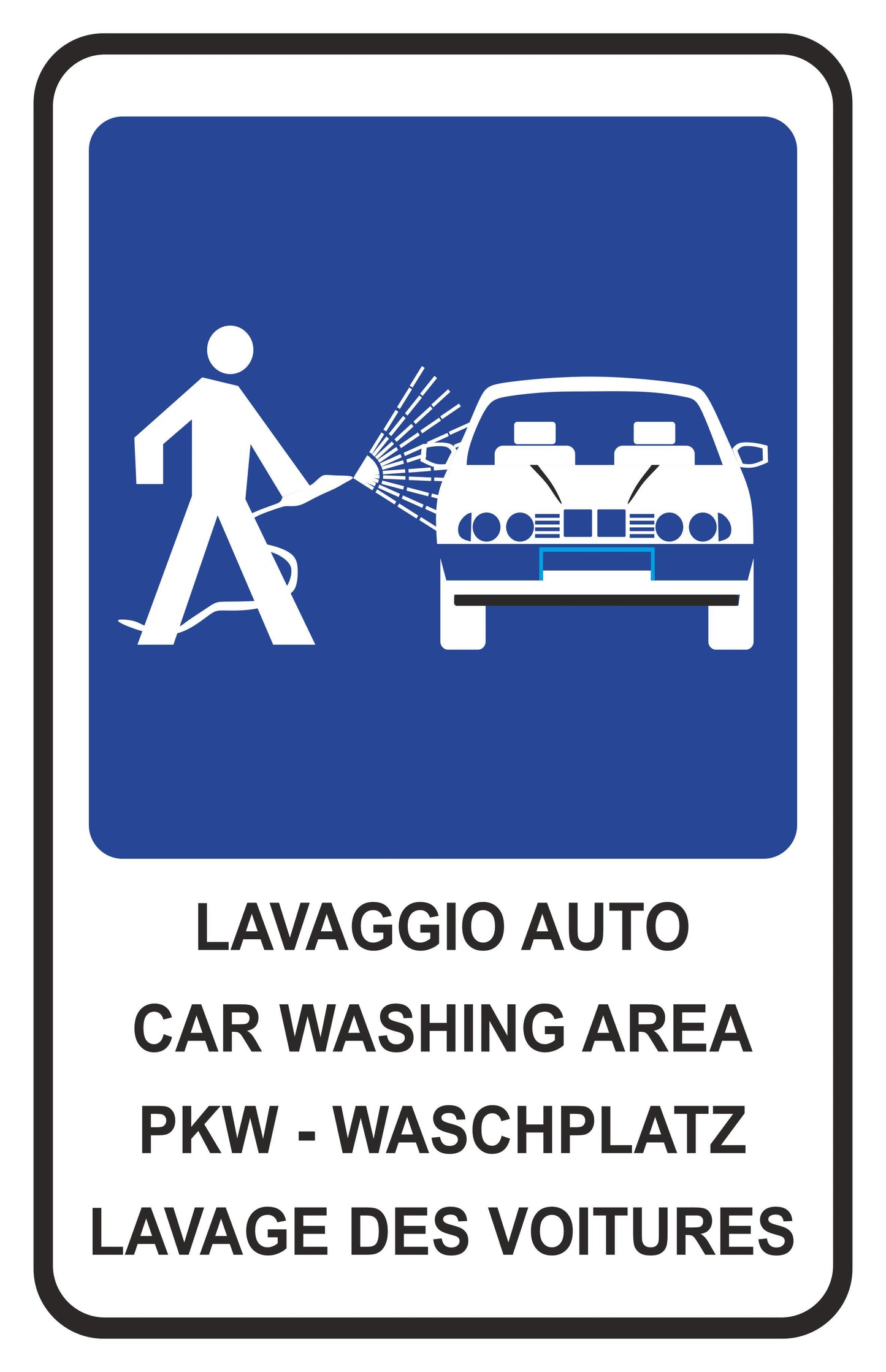 GLOBAL CARTELLO SEGNALETICO - LAVAGGIO AUTO - Adesivo Extra Resistente, Pannello in Forex, Pannello In Alluminio