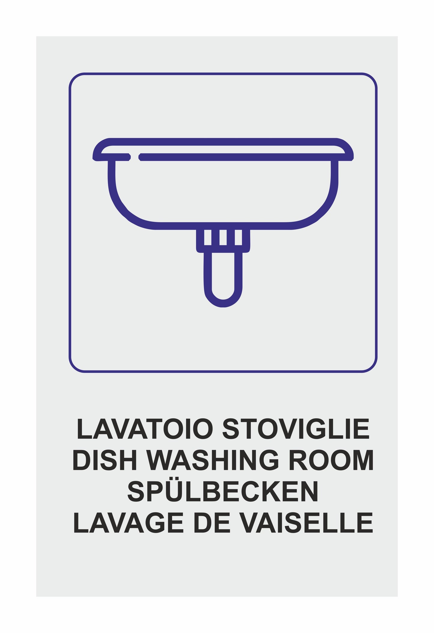 GLOBAL CARTELLO SEGNALETICO - LAVATOIO STOVIGLIE - Adesivo Extra Resistente, Pannello in Forex, Pannello In Alluminio