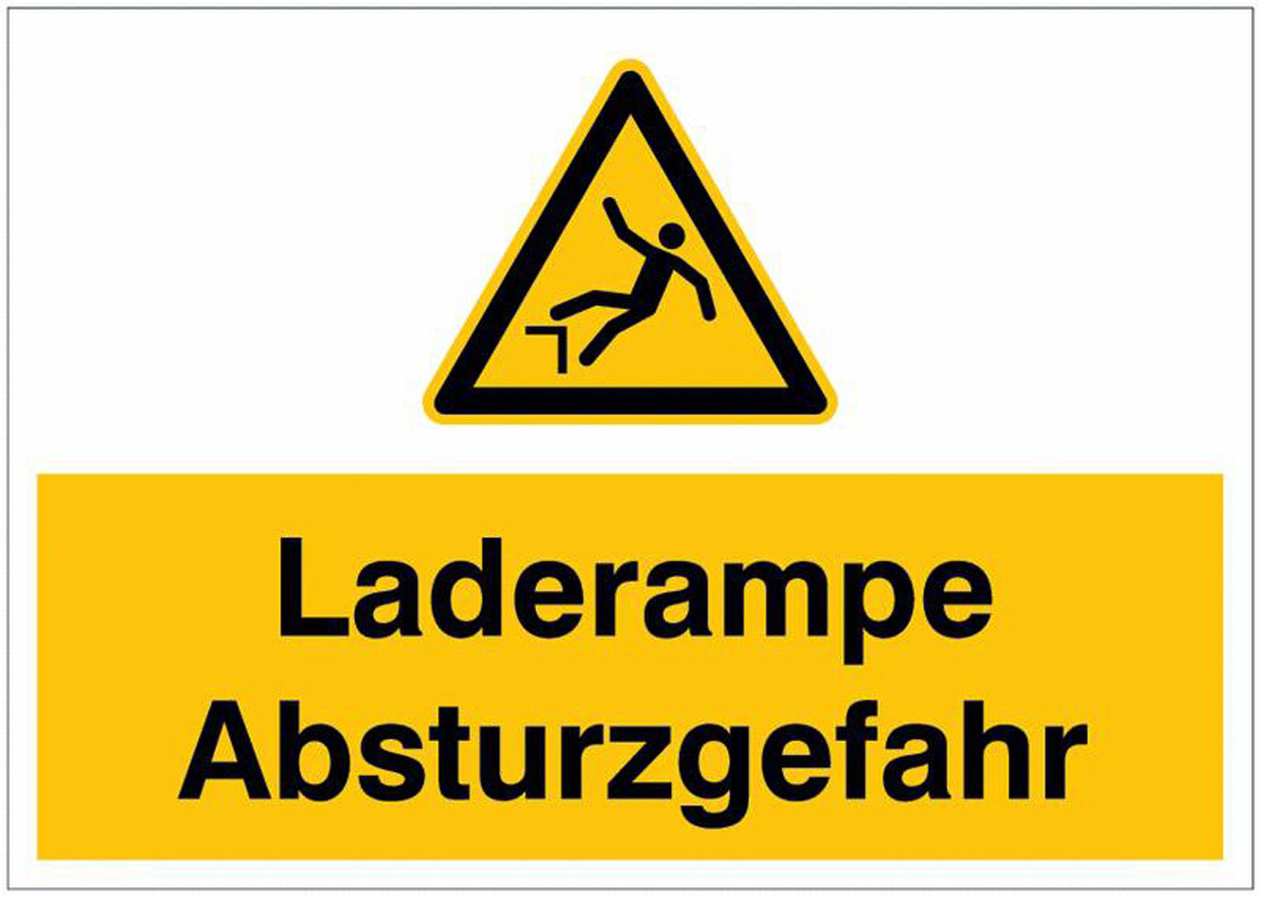 GLOBAL CARTELLO SEGNALETICO - Laderampe Absturzgefahr - Adesivo Extra Resistente, Pannello in Forex, Pannello In Alluminio