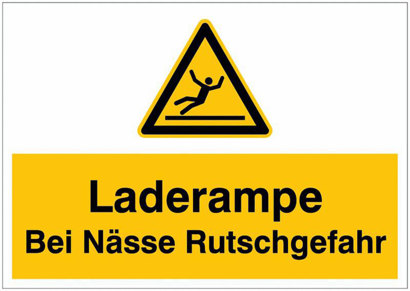 GLOBAL CARTELLO SEGNALETICO - Laderampe Bei Nässe Rutschgefahr - Adesivo Extra Resistente, Pannello in Forex, Pannello In Alluminio