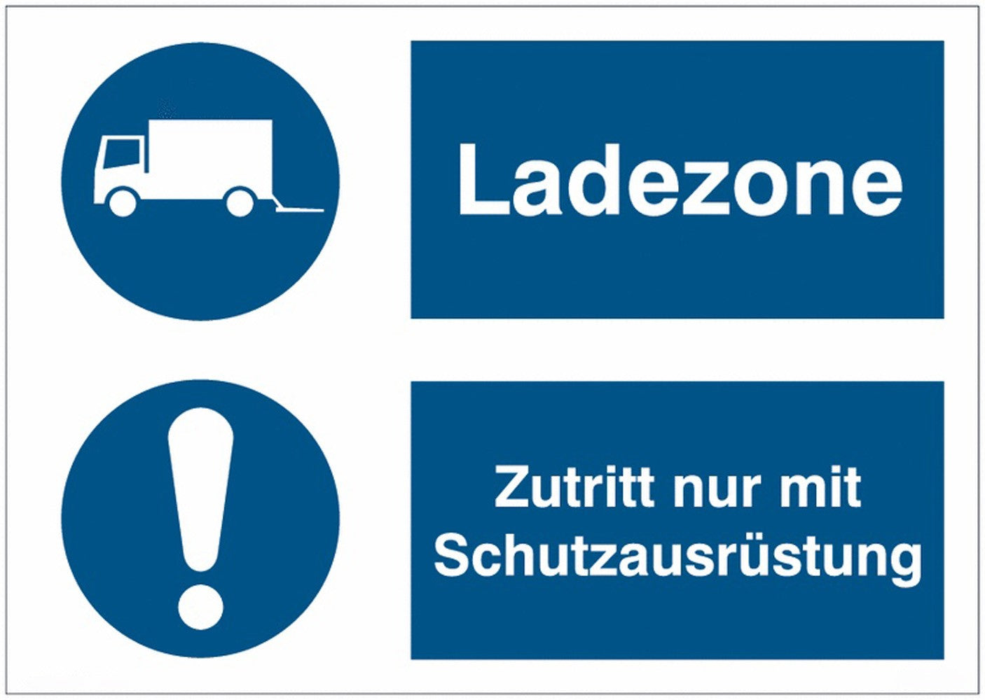 GLOBAL CARTELLO SEGNALETICO - Ladezone-Zutritt nur mit Schutzausrüstung - Adesivo Extra Resistente, Pannello in Forex, Pannello In Alluminio