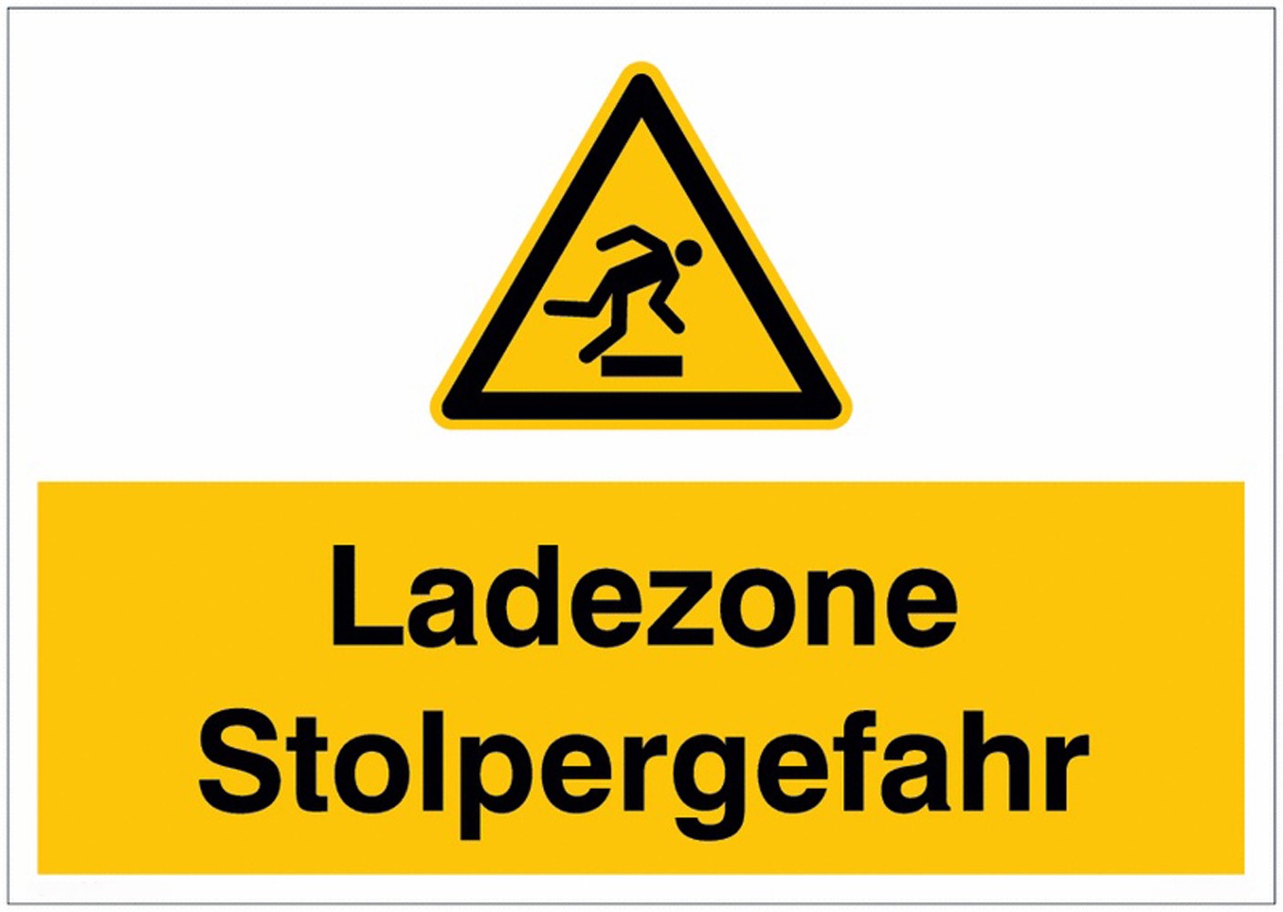 GLOBAL CARTELLO SEGNALETICO - Ladezone Stolpergefahr - Adesivo Extra Resistente, Pannello in Forex, Pannello In Alluminio