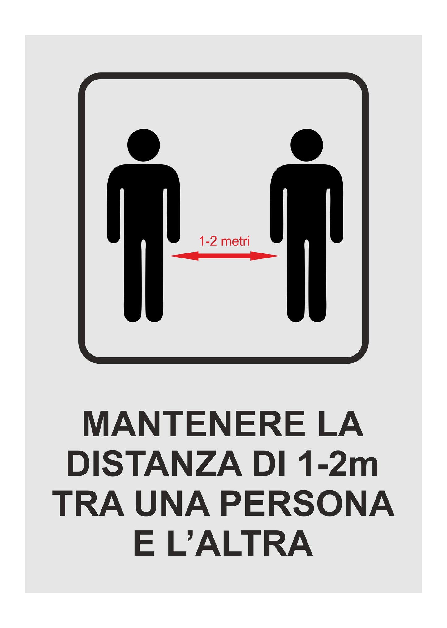 GLOBAL CARTELLO SEGNALETICO - MANTENERE LA DISTANZA - Adesivo Extra Resistente, Pannello in Forex, Pannello In Alluminio