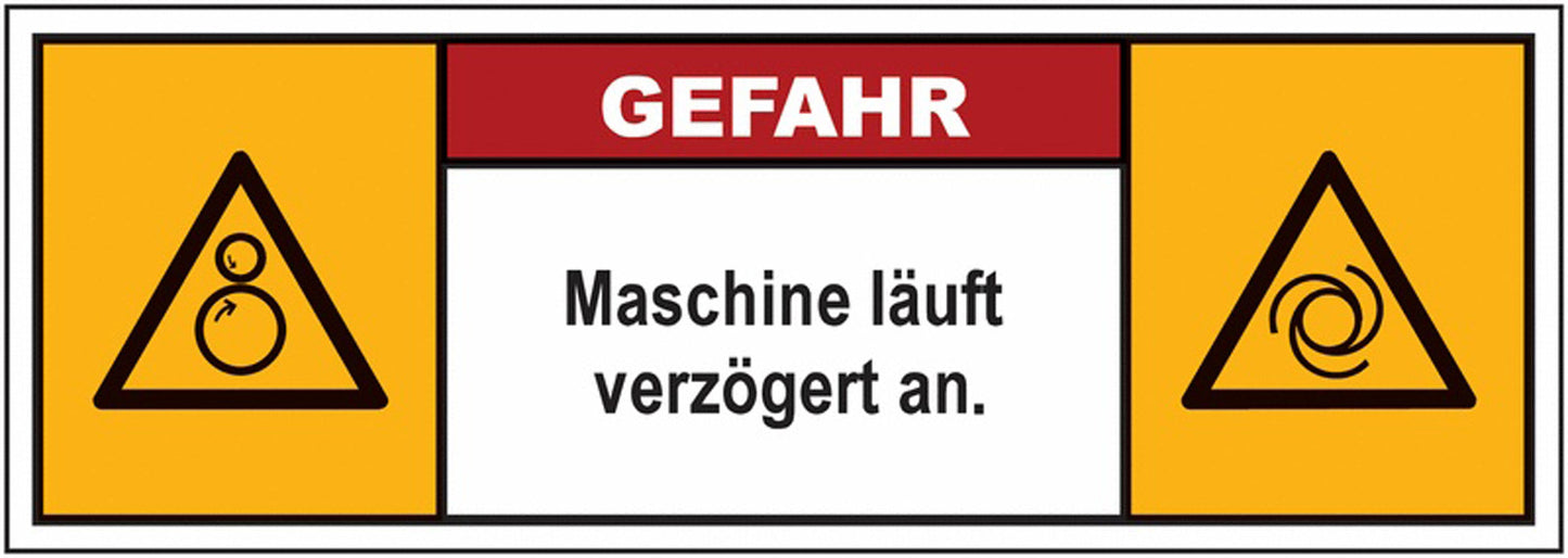GLOBAL CARTELLO SEGNALETICO UNI - Maschine läuft verzögert an - Adesivo Extra Resistente, Pannello in Forex, Pannello In Alluminio