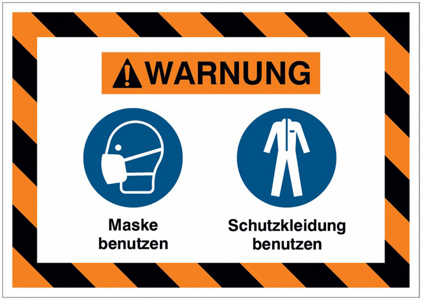 GLOBAL CARTELLO SEGNALETICO - Maske benutzen - Schutzkleidung benutzen - Adesivo Extra Resistente, Pannello in Forex, Pannello In Alluminio