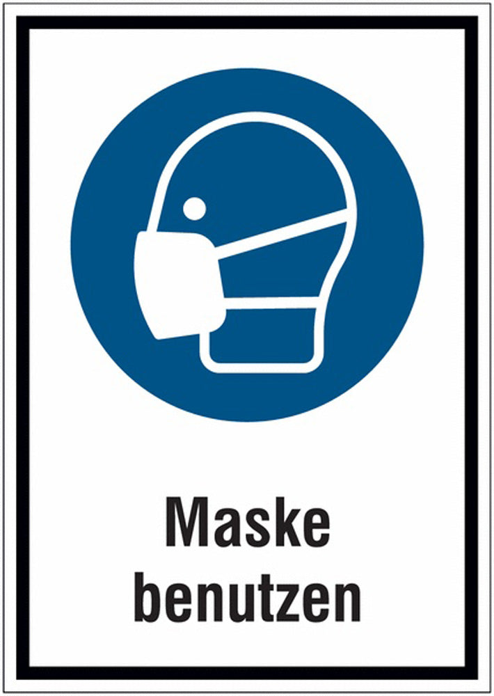 GLOBAL CARTELLO SEGNALETICO - Maske benutzen - Adesivo Extra Resistente, Pannello in Forex, Pannello In Alluminio