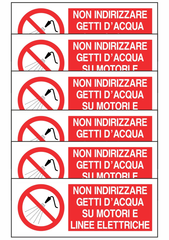 KIT DI 6 ADESIVI UNI - VIETATO PASSARE E SOSTARE SOTTO I CARICHI SOSPESI - Pittogramma ISO 7010 Con Stampa Diretta U.V. (IDEALE ANCHE PER ESTERNO)