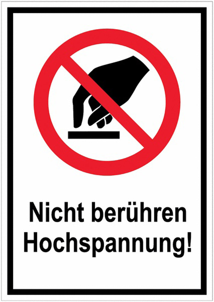 GLOBAL CARTELLO SEGNALETICO - Nicht berühren Hochspannung! - Adesivo Extra Resistente, Pannello in Forex, Pannello In Alluminio