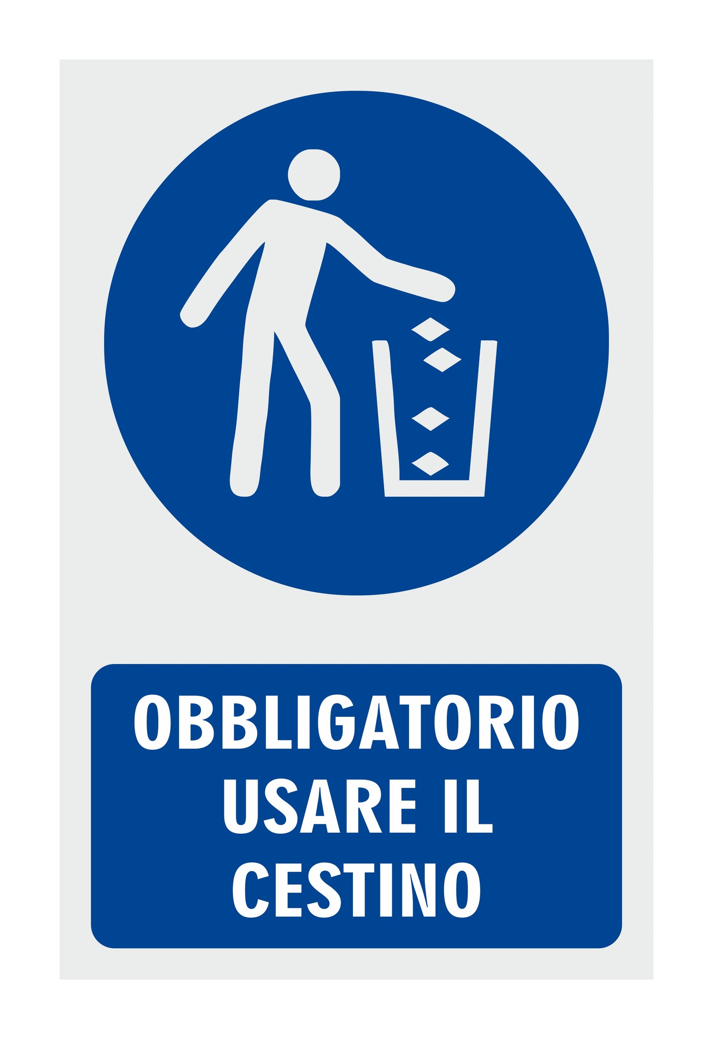 GLOBAL CARTELLO SEGNALETICO - OBBLIGATORIO USARE IL CESTINO - Adesivo Resistente, Pannello in Forex, Pannello In Alluminio