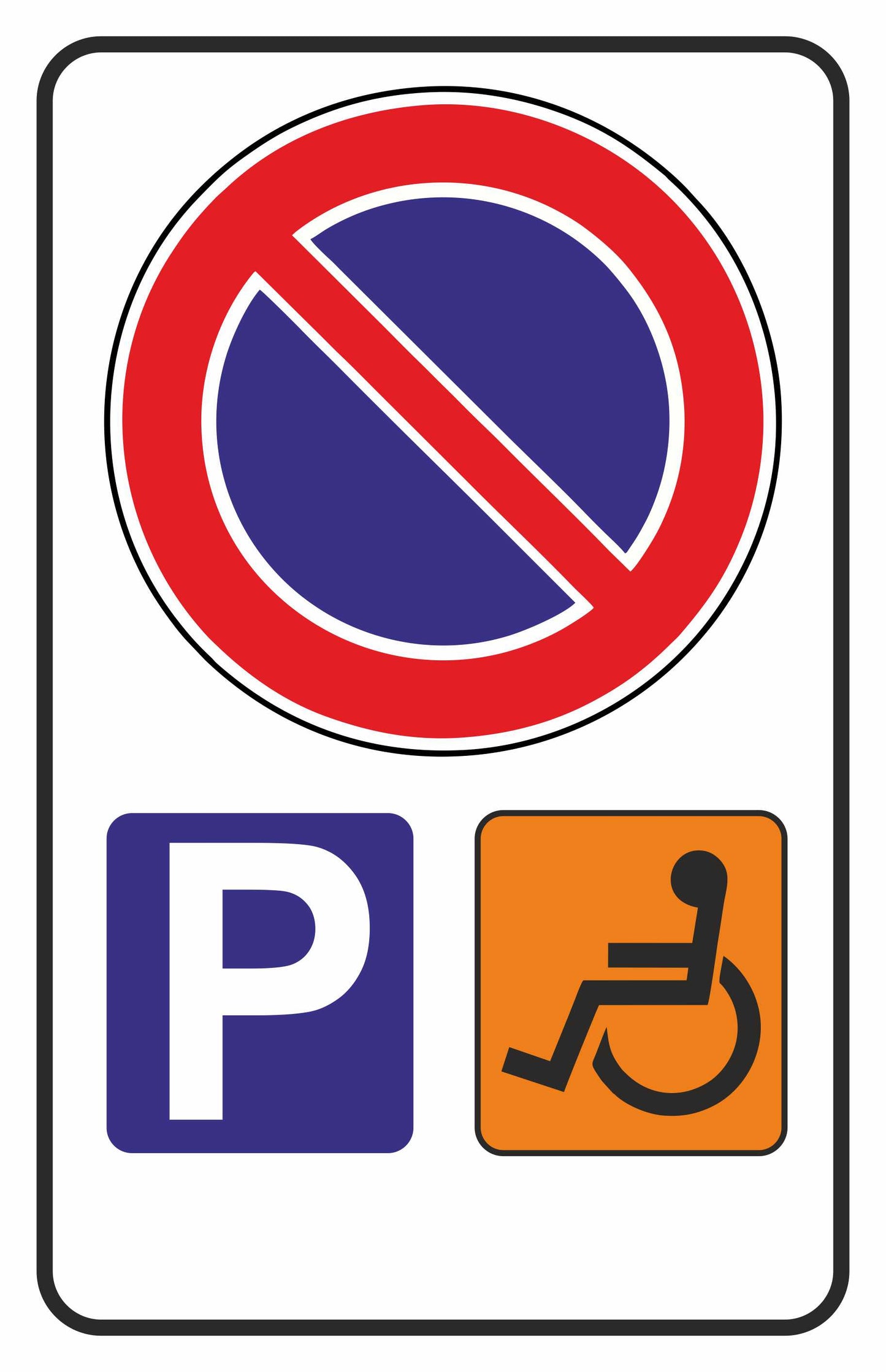 GLOBAL CARTELLO SEGNALETICO - PARCHEGGIO DISABILI DIVIETO DI SOSTA - Adesivo Resistente, Pannello in Forex, Pannello In Alluminio