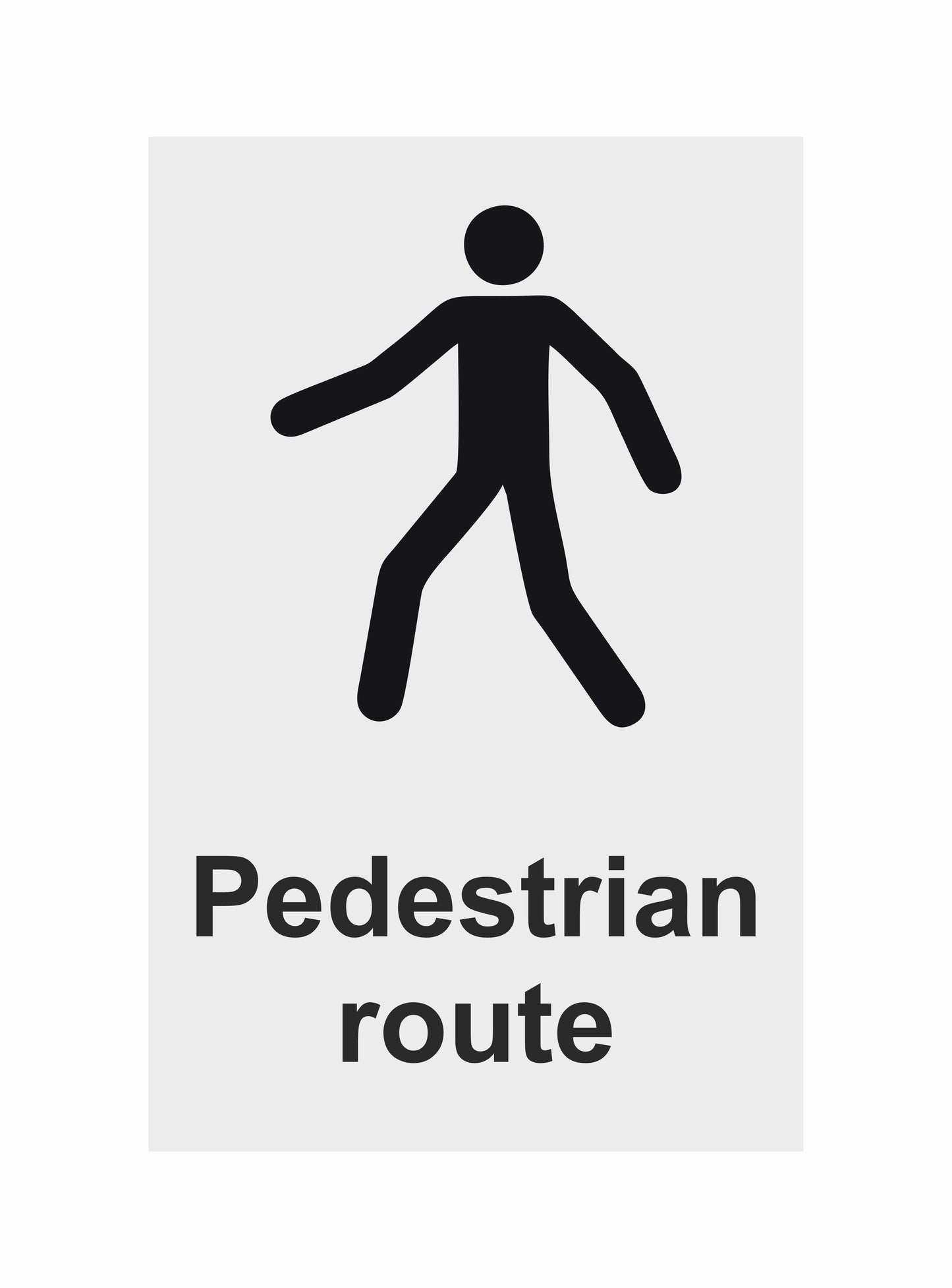 GLOBAL CARTELLO SEGNALETICO - Pedestrian Route - Adesivo Resistente, Pannello in Forex, Pannello In Alluminio