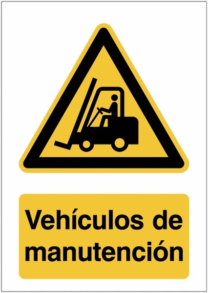 GLOBAL CARTELLO SEGNALETICO - Peligro carretillas elevadores y otros vehículos industriales - Adesivo Extra Resistente, Pannello in Forex, Pannello In Alluminio
