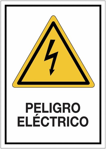 GLOBAL CARTELLO SEGNALETICO - Peligro eléctrico - Adesivo Extra Resistente, Pannello in Forex, Pannello In Alluminio