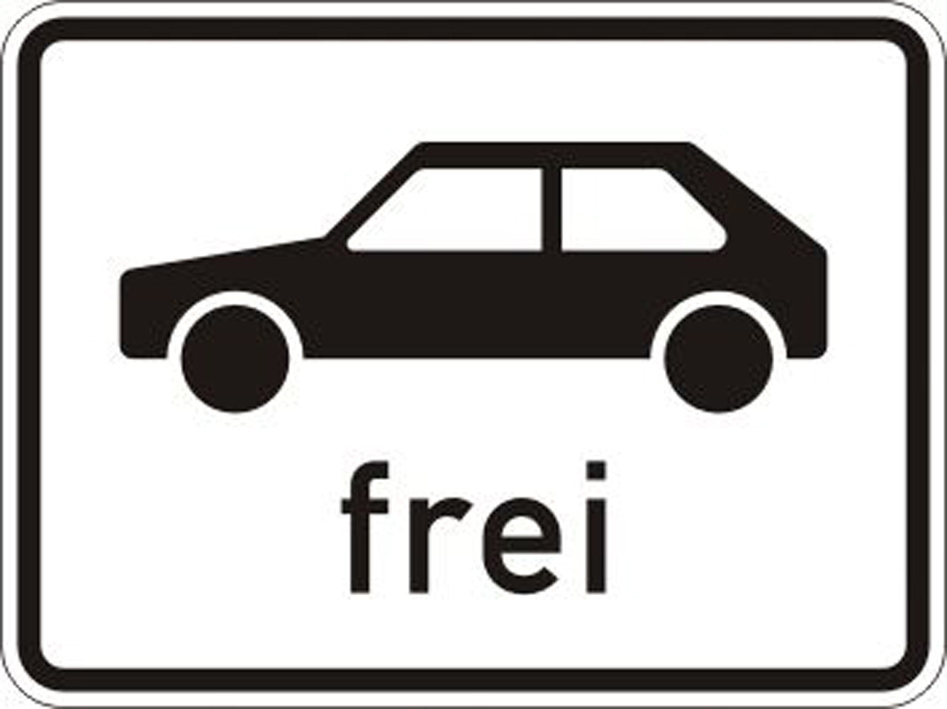 GLOBAL CARTELLO SEGNALETICO - Personenkraftwagen frei - Adesivo Extra Resistente, Pannello in Forex, Pannello In Alluminio