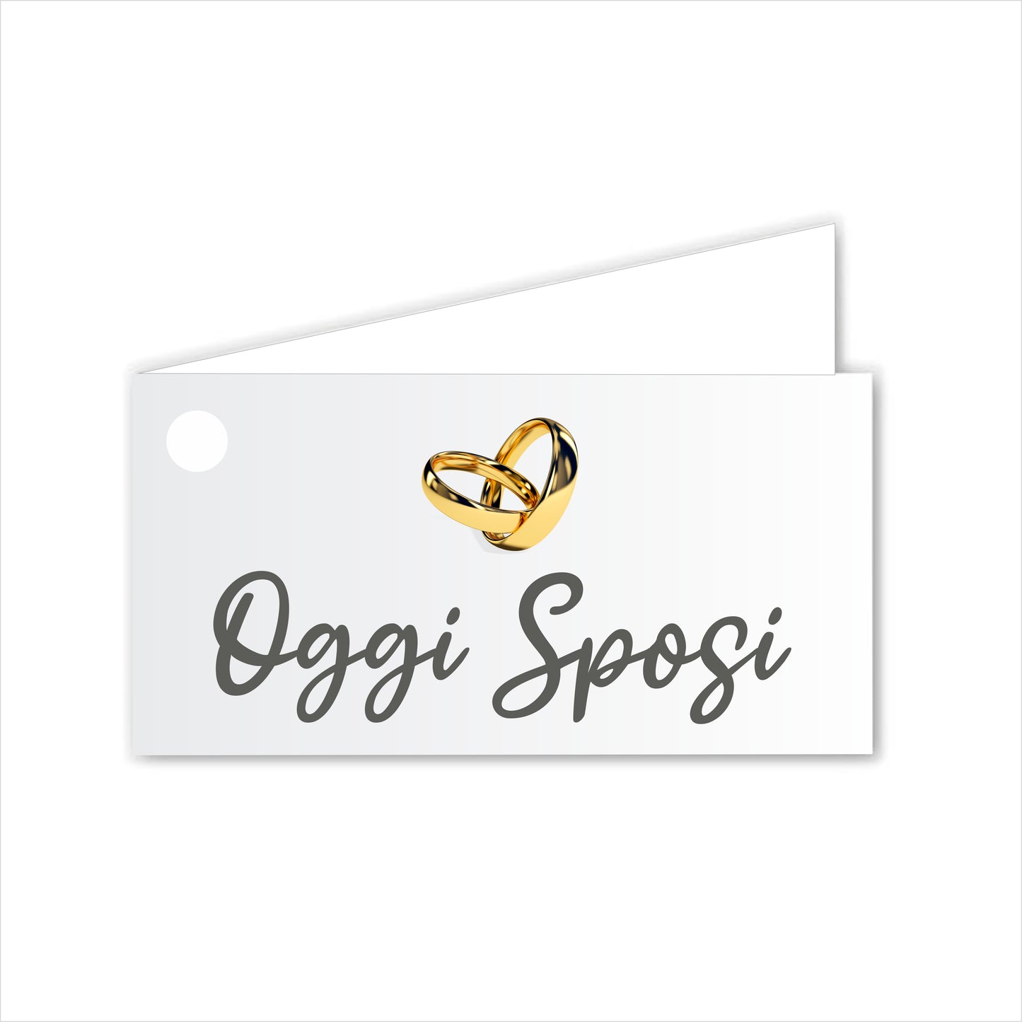 GLOBAL Bigliettini Bomboniera per Matrimonio Personalizzato - OGGI SPOSI MOD 4 - Bigliettini Bomboniera con piega, Bigliettini Bomboniera tondo, Personalizzati con Nome e Data, MADE IN ITALY