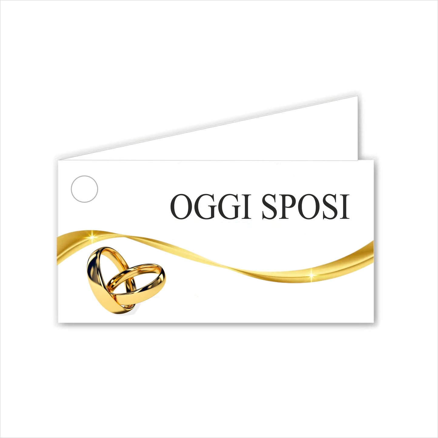 GLOBAL Bigliettini Bomboniera per Matrimonio Personalizzato - OGGI SPOSI - Bigliettini Bomboniera con piega, Bigliettini Bomboniera tondo, Personalizzati con Nome e Data, MADE IN ITALY
