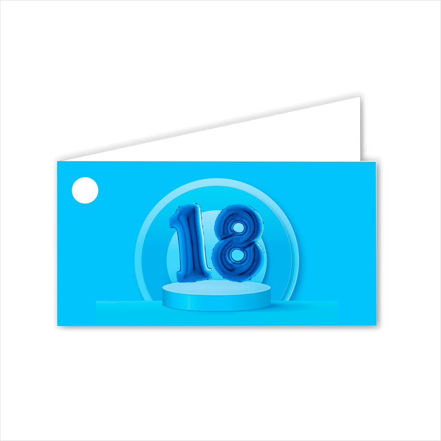 GLOBAL Bigliettini Bomboniera per Compleanno Personalizzato - 18 ANNI BLU mod 2 - Bigliettini Bomboniera con piega, Bigliettini Bomboniera tondo, Personalizzati con Nome e Data, MADE IN ITALY