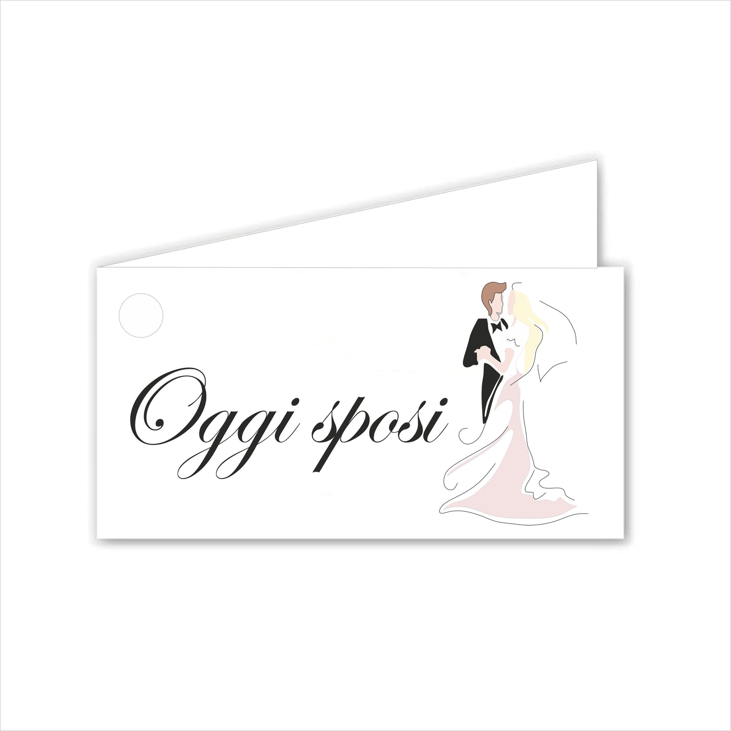 GLOBAL Bigliettini Bomboniera per Matrimonio Personalizzato - OGGI SPOSI MOD 5 - Bigliettini Bomboniera con piega, Bigliettini Bomboniera tondo, Personalizzati con Nome e Data, MADE IN ITALY