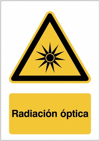 GLOBAL CARTELLO SEGNALETICO - Radiación óptica - Adesivo Extra Resistente, Pannello in Forex, Pannello In Alluminio