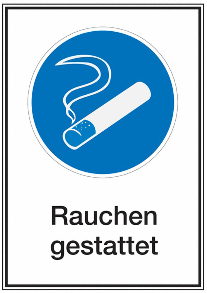 GLOBAL CARTELLO SEGNALETICO - Rauchen gestattet - Adesivo Extra Resistente, Pannello in Forex, Pannello In Alluminio